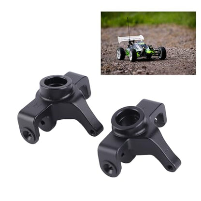 1 Pair RC Front Steering Cup, Aluminum Alloy RC Steering Knuckles for MJX 1/14 14210 1/16 16208, Upgraded Remote Control Car Parts(Black) - color: Black