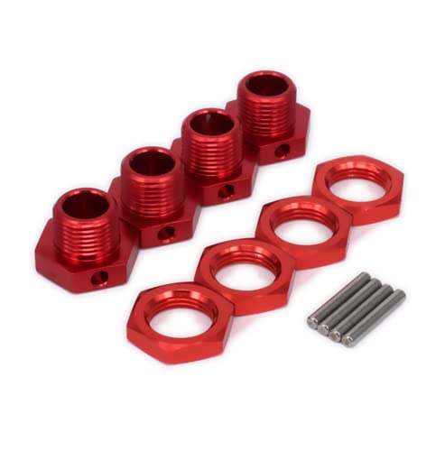 Aluminum RC 17mm Hex Wheel Nuts Adapter for Arrma 6s BLX Infraction Limitless Mojave Typhon hopups Upgrade Parts 8 pcs/Set(Red) - color: Red