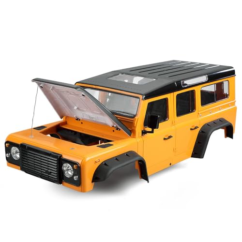 1/10 RC Car Hard Body Shell Kit-313mm Wheelbase D110 Land Rover Defender Body for Axial SCX10 90046 TRX4 CC01 Capra RC Crawler Car (313mm Orange) - color: 313mm Orange
