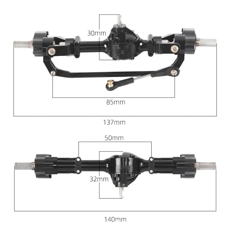 Portal Axle Set Compatible with WPL 1/16 Pickup and MN D90 RC Crawler, Front & Rear Portal Axle Assembly Upgrade Kit