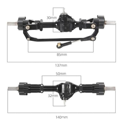 Portal Axle Set Compatible with WPL 1/16 Pickup and MN D90 RC Crawler, Front & Rear Portal Axle Assembly Upgrade Kit