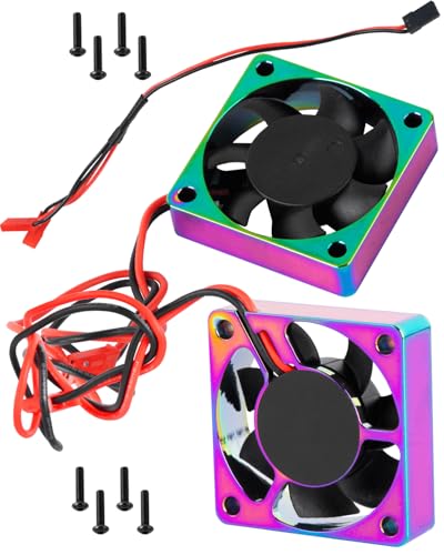 RC 40 * 40MM 14000 RPM Motor Cooling Fan Brushless Motor Heat Sink 4.8-8.4V Upgrades Part for 1/10 1/8 4068 4092 4074 RC Car Brushless Motor，Alloy High Speed Heatsink Cooling Fan,2PCS
