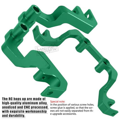 7075 Aluminum C Hub Front Tie Rods with Stabilizer Upgrade Parts for 1/10 Slash 4X4 4WD LCG.Green - color: Green(for 1/10)