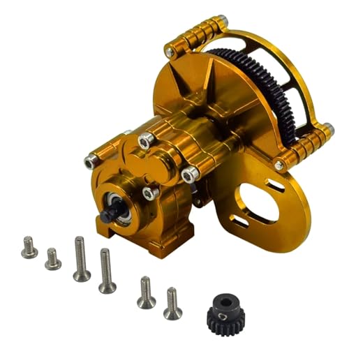 for Axial for Scx10 Ii 2 1/10 Rc Crawler Car Transmission Speed Gearbox Set Kit with Metal Gear Upgrades Parts Accessories RC Parts(Silver) - color: Silver