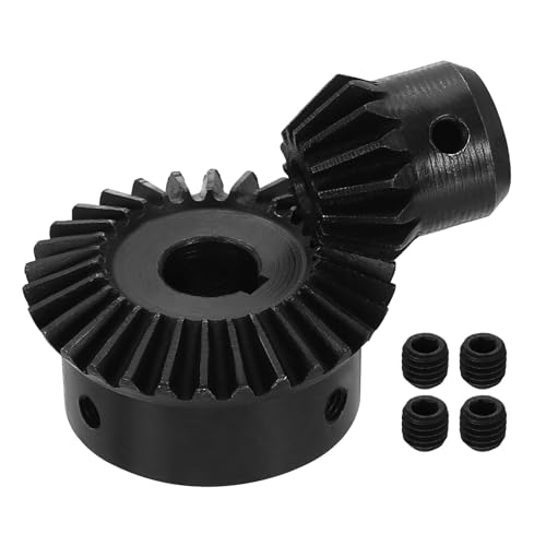uxcell 2Pcs Tapered Bevel Gears Set, 1.5 Mod 1:2 (15T/30T) Harden Steel Straight Bevel Gear, 90 Degree Steering Motor Gears, (5/12mm Shaft Hole with Keyway) - size: 5/12mm