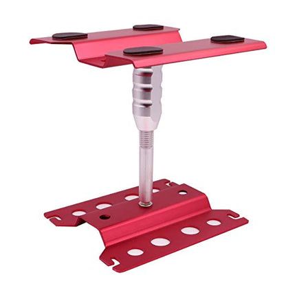 Aluminum Alloy RC Car Work Stand Repair Workstation 360 Degree Rotation Lift Or Lower Compatible with traxxas TRX-4 Axial SCX10 D90 HSP HPI 1/8 1/10 1/12 Scale RC Crawler Car (Red)