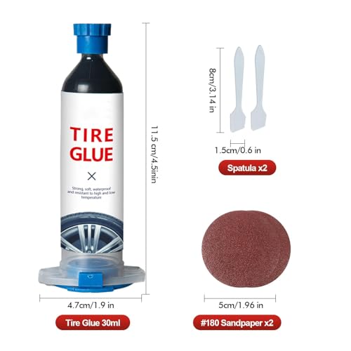 Tire Repair Glue, Tire Sealant Black Rubber Cement Repair Cracks | Suitable for All Tire Types, Seamless Strong Bonding, Heavy Duty, Flexible, Waterproof, Weather Resistance