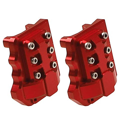 2Pcs ShareGoo Aluminum Alloy Front Rear Axle Differential Cover 15g Diff Cover Case Compatible with Traxxas TRX-4 1/10 RC Crawler Car (Red) - color: Red