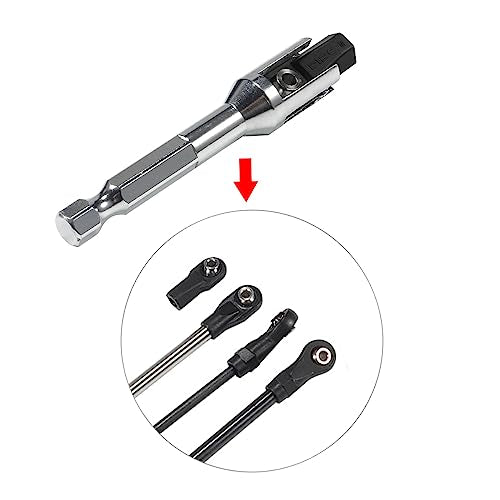 RC Tool kit Quick Assembly Tool Ball Joint Wrench with 1/4'' Hex Shank Fit 5347 Rod Ends for 1/10 RC Crawler Links Building TRX4 SCX10 TF2 VS4-10 RC Tool Set (Rod Ends Assembly Tool Black) (Black) - color: Black