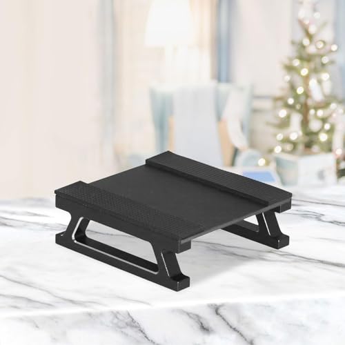 RC Car Repair Work Stand RC Repair Platform Workstation Aluminum Structure Rubber Base Portable Height Suitable for Car Model Repair, Black