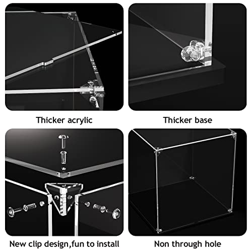 Clear Acrylic Display Case, Self-Assemble Showcase for Collectibles, Action Figures, Dolls- Alternative Glass Box for Commemorative Gifts (17.7x8x8 inch, 45x20x20 cm) - size: 17.7x8x8 inch, 45x20x20 cm