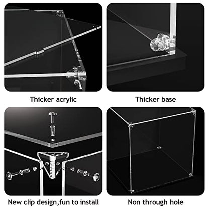 Clear Acrylic Display Case, Self-Assemble Showcase for Collectibles, Action Figures, Dolls- Alternative Glass Box for Commemorative Gifts (17.7x8x8 inch, 45x20x20 cm) - size: 17.7x8x8 inch, 45x20x20 cm
