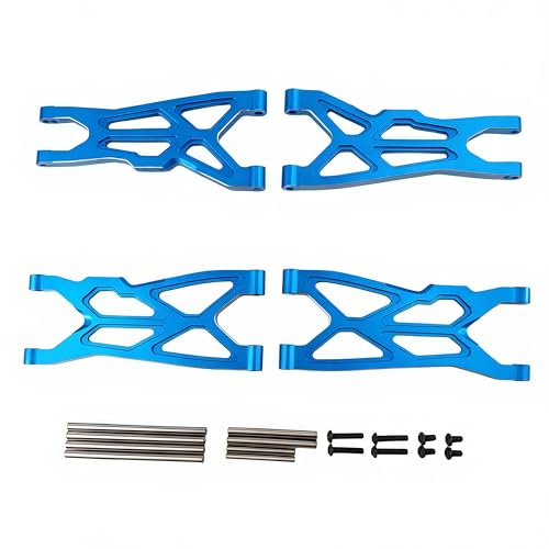 Front Rear Suspension Arm Set for ARRMA Typhon 3S BLX Big Rock 3S (Blue) | 6061-T6 Aluminum,CNC Machined,Heavy Duty,Direct Replacement,Improved Stability,AR330543,AR330540 - color: Blue