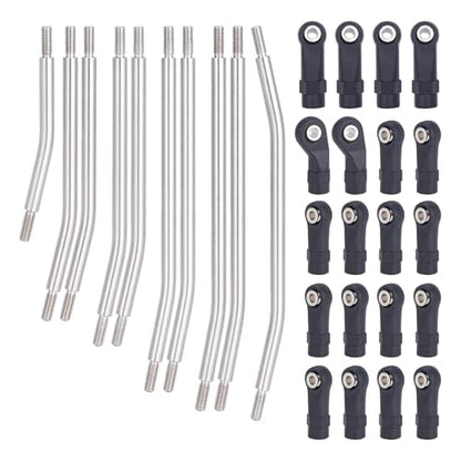 RC Car Upgrade Parts for Axial for SCX10 II 90046 1/10 RC Car Upgrade Parts Stainless Steel 10Pcs Links Rod Set with Ball End 313/324mm Wheelbase - size: 313mm
