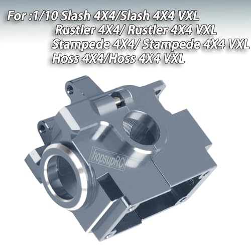 Gearbox Transmission Case Upgrades Parts Aluminum Front Rear Wave Box Gearbox for 1/10 Slash/Rustler/Stampede/Hoss VXL 4X4 4WD,Replace #6880#6881,Titanium - color: Titanium(upgrades Parts)