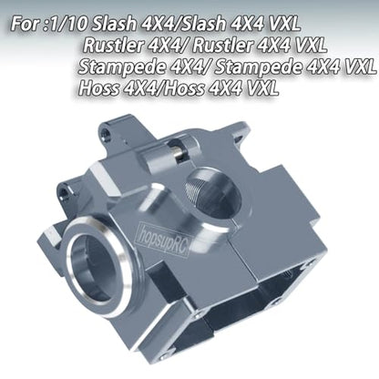Gearbox Transmission Case Upgrades Parts Aluminum Front Rear Wave Box Gearbox for 1/10 Slash/Rustler/Stampede/Hoss VXL 4X4 4WD,Replace #6880#6881,Titanium - color: Titanium(upgrades Parts)