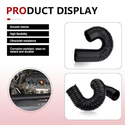 Car Duct Hose, 2.9" Anti-leak Retractable Air Intake Hose to 39 ", Flexible Water-proof Cold Air Conduction Hose, Modified Intake Accessory for Car & Truck Engine (Black) - color: Black #2.9 "