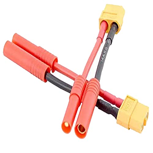 2pcs XT60 Plug Female Connector to HXT 4MM 4.0MM Bullet Male Female Connector Banana Plug Conversion Adapter Wire Cable for RC