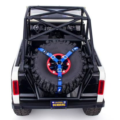 Y Strap for Spare Tire,1/10 Scale RC 3-Point Adjustable Spare Tire Tie Down Strap fit for Traxxas UDR TRX-4 Axial 90048 RR10 1.9" 2.2" Tire Roof Rack Accessories 3 Way Ratchet Strap Tie Down (Blue) - color: Blue