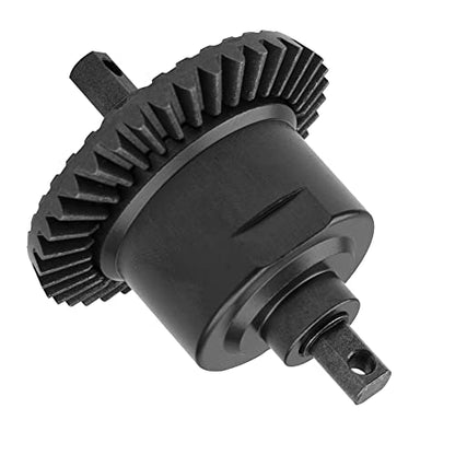 2Pcs Vgoohobby Metal Front/Rear Differential Set Diff. Complete Kit Upgrade Parts Compatible with Traxxas Slash 4X4 VXL Stampede 4X4 VXL Rustler 4X4 VXL HQ727 1/10 RC Car (Black) - color: Black