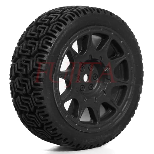 fujita 1/10 RC ON-Road Rubber Racing Tire Rim 68mm OD for 1/10 RC Rally Car Tamiya XV01 XV02 TT02 PTG HSP RGT Kyosho FAZER MK2 PTG （Black A） - color: Black a