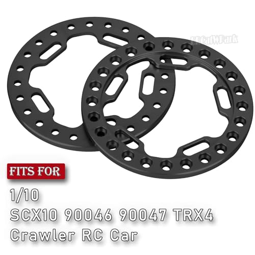 Metal 1.9 Beadlock Wheels Replacement Ring for 1/10 TRX4 SCX10 90046 90047 Crawler RC Car,4Pcs RC 1.9 Beadlock Wheels Replacement Ring,Black - color: Black - (Beadlock Ring)