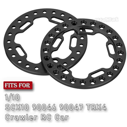 Metal 1.9 Beadlock Wheels Replacement Ring for 1/10 TRX4 SCX10 90046 90047 Crawler RC Car,4Pcs RC 1.9 Beadlock Wheels Replacement Ring,Black - color: Black - (Beadlock Ring)