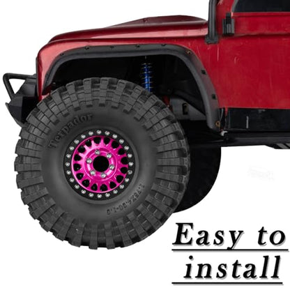 RC 1.9 Dually Beadlock RC Wheel Rim for 1/10 SCX10 90046 AXI03007 TRX4 TRX6 VS4-10 Gen7 Gen8 MST CFX D90 RC Crawler,Aluminum 1.9 Dually Beadlock Wheels Rims w/Adjustable Offset (4PCS) Pink - color: Pink/Dually Beadlock