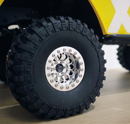 Rc 1.9 Inch Beadlock Wheel Negative Offset 8mm Aluminum Wheel Rim Hex 12mm for 1/10 RC Crawler Axial SCX10 TRX4 VS4-10 Gen8 MST CFX 4PCS (Silver) DK1908 - color: Silver