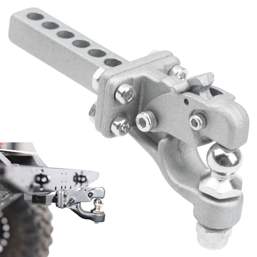 ShareGoo Metal Hitch Trailer Hook Simulation Climbing Tow Shackles Compatible with Traxxas TRX-4 90046 90047 SCX10 1:10 RC Crawler Car,Sliver