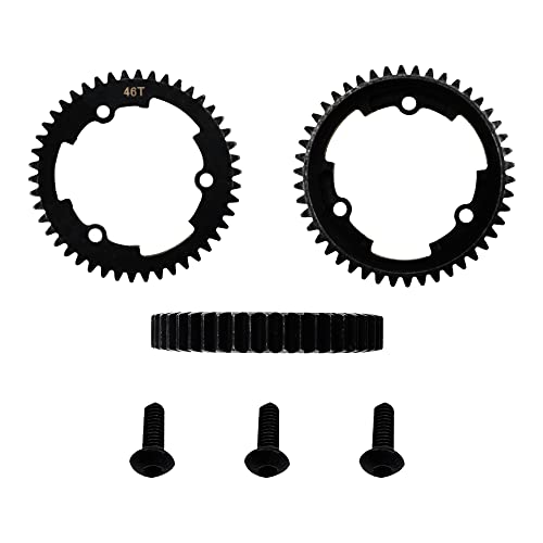 Steel 46T Spur Gear 1 Mod M1 Main Gear Compatible with Traxxas 1/5 X-Maxx 6S 8S 1/10 Maxx 4S 1/10 New E-Revo 2.0 1/7 XO-1 Upgrade Part (46T)