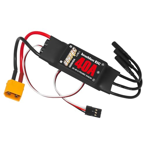 GOUPRC 40A Brushless ESC 2-3S Speed Controller with 5V/3A BEC & XT60 Plugs for Drone Helicopter Fixed Wing DIY RC Multi-axis Aircraft Airplane - style: 40A*1pc