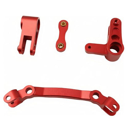 Aluminum Steering Bellcrank for ARRMA Granite Senton Typhon Big Rock (Red) | 1/10,3S,Outcast Kraton 4S,AR340132 ARAC3020 ARA340179,CNC Steering Rack,High Strength,Precision Fit,RC Upgrade - color: Red