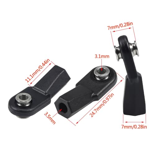 20pcs Link Rod End M4 Ball Joint Head for 1/10 RC Crawler Car for Traxxas TRX‑4 TRX6 SCX10 D90 TF2 CC01 Gen7 Gen8 Upgrades (20pcs Bent) - style: 20pcs Bent