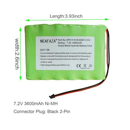 6PH-H-4/3A3600-S-D22 7.2V 3600mAh Ni-MH Battery Compatible with DSC IMPASSA SCW9057 SCW9055 ADT SCW9057G-433 Wireless Security System Alarm Panel (1 Pack)