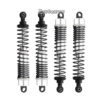 4Pack 1/10 RC Truck Car Adjustable Shock Absorber Damper 108004 Upgrade Parts 108mm Oil 108mm Oil Adjustable Alloy Aluminum Shock For 1:10 HSP 94188 94108 94111 Redcat Volcano (Silvery) - color: Silvery