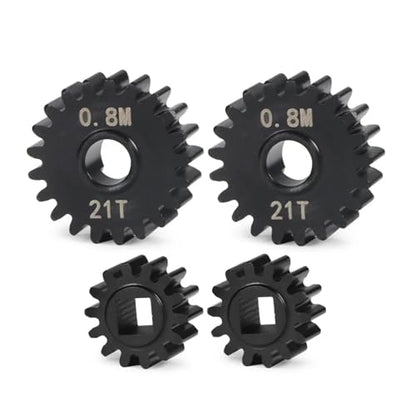 Heavy Duty 0.8M Overdrive Portal Gear Set 23T/12T 21T/14T for 1/10 RC Rigs Crawler Axial Capra F9 SCX10 III AR45P Axle Upgrade (21T 14T) - size: 21T 14T