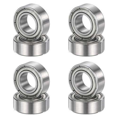uxcell 8Pcs 687ZZ 7mmx14mmx5mm Deep Groove Ball Bearings, Double Metal Shielded Bearing Steel ABEC5 High Performance for Industrial Machinery Precision Transmission, Silver - size: 687ZZ 7mmx14mmx5mm