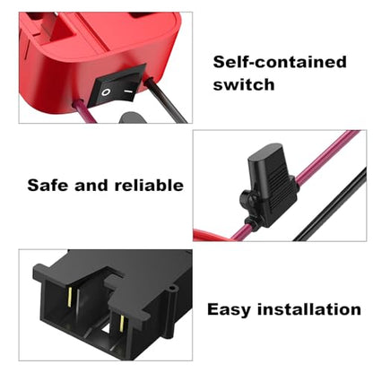 Ranoff Power Wheel Adapter 18V/20V Battery with Fuse & Wire terminals, Wheels Battery Conversion Kit Power Connector for DIY Ride On Truck, RC Car Toys and Robotics - size: for Milwaukee
