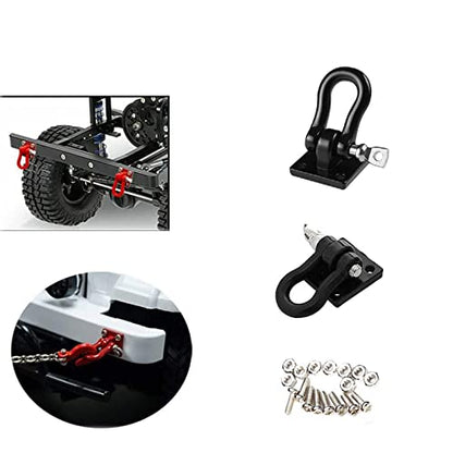 1/10 Scale Accessories Metal Tow Hook Chain Trailer Steel Tow Rope Buckle Kit U Shackles Parts Compatible with RC Crawler Car for Axial SCX10 TRX4 Tamiya (Hook Chain/Silver Kit) - color: Hook Chain/Silver Kit