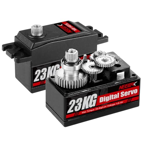 23KG Low Profile Digital Servo and 25T Servo Arm,High Torque Full Metal Gear for 1/10 RC Car On-Road Touring Drift Car/Robot/Boat