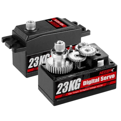 23KG Low Profile Digital Servo and 25T Servo Arm,High Torque Full Metal Gear for 1/10 RC Car On-Road Touring Drift Car/Robot/Boat