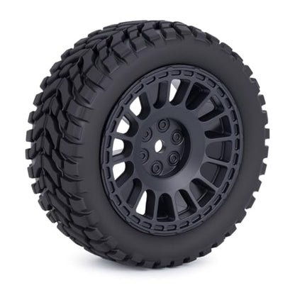 4PCS RC Rally Car Tyres 12mm Hex Hub Wheel Rims Tires NOT Pre-Glued for 1/16 1/14 1/12 1/10 Scale Off Road Buggy On-Road Touring Car Upgrade Parts (Black) - color: Black