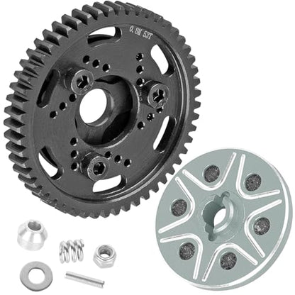 RC 53T Spur Gears 0.8Mod Upgrades Part for 1/10 Slash 2WD (VXL)/Stampede 2WD (VXL)/Rustler 2WD (VXL)/Bandit 2WD (VXL),BRCatWPark Steel Metal Extra-Heavy Slip limiting Clutch,Titanium - color: Titanium - (53t)