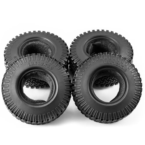 4PCS 1.9" Rubber RC Tires 98mm | For 1/10 Axial SCX10 90046 TRX4 D90, RC Crawler Car, Accessories