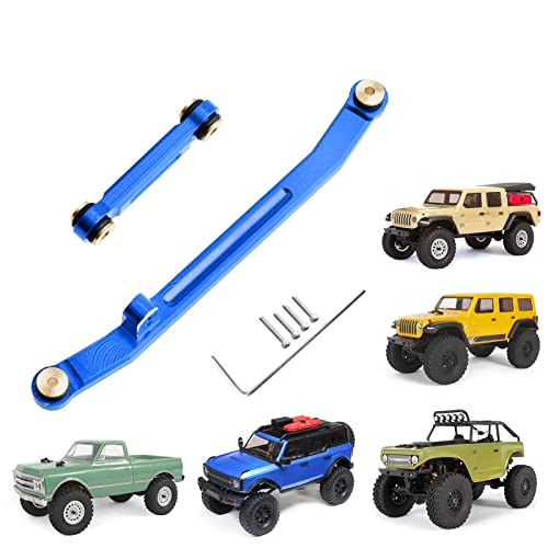 Hobbypark Aluminum Steering Rod Tie Links High-Tightening Linkage for Axial SCX24 Gladiator Bronco C10 JLU Deadbolt B17 1/24 RC Crawler (Blue) - color: Blue
