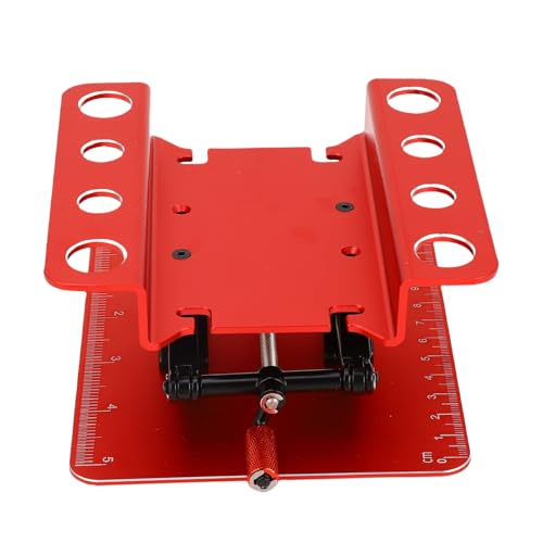 CHICIRIS RC Car Repair Work Stand, Manual Lift Workstation with Anti Slip Pad for 1/8 1/10 /12/16 RC Car, 2.36-5.51 inch Height Adjustment (Black Red) - color: Black Red