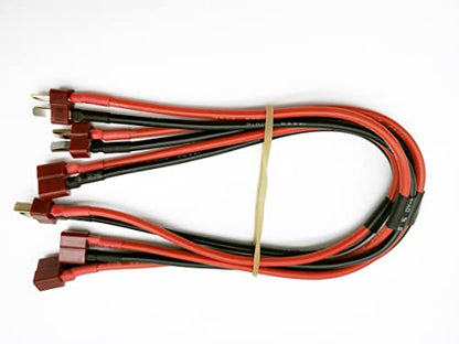 3-Pack T Plug Male Connector to Female Connector Adapter Extension Cable with 11.8inch 14awg Wire for RC Battery Toy DIY Spare Part