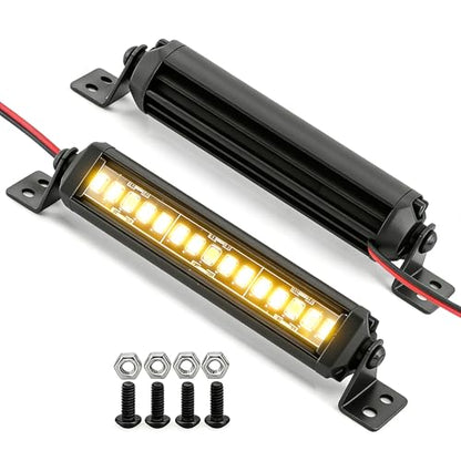 stmu 2.98 Inch 15 LED RC Light Bar Aluminum RC Roof Light Kit, RC Crawler Accessories Compatible with Axial SCX10 Traxxas TRX4 TRX4M Arrma Senton Redcat GEN7 1/10 & 1/18 Scale