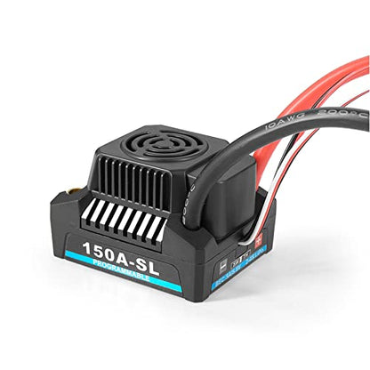 150A Brushless ESC, 2-4S LiPo Sensorless Electronic Speed Controller with 5A/5.8V BEC for 1/8 RC Car Truck Buggy Off-Road Car